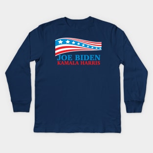 Joe Biden Kamala Harris 2020 American Flag Kids Long Sleeve T-Shirt